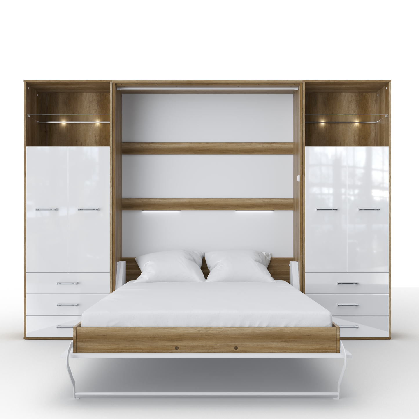 Vertical Murphy Bed Invento. European Queen + 2 cabinets