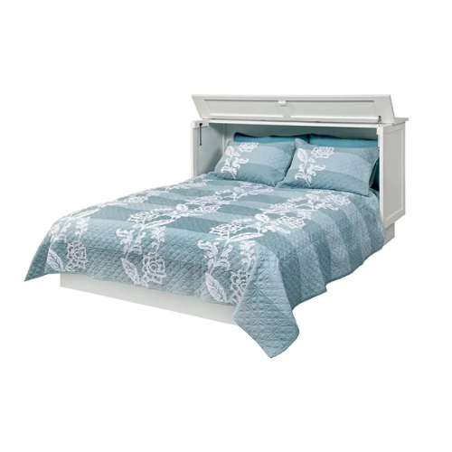 Creden-ZzZ Brussels White Queen Murphy Cabinet Bed