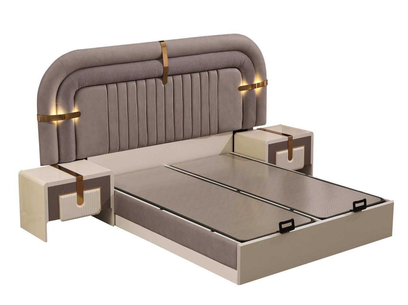 Zurich Queen Bed (Cream)