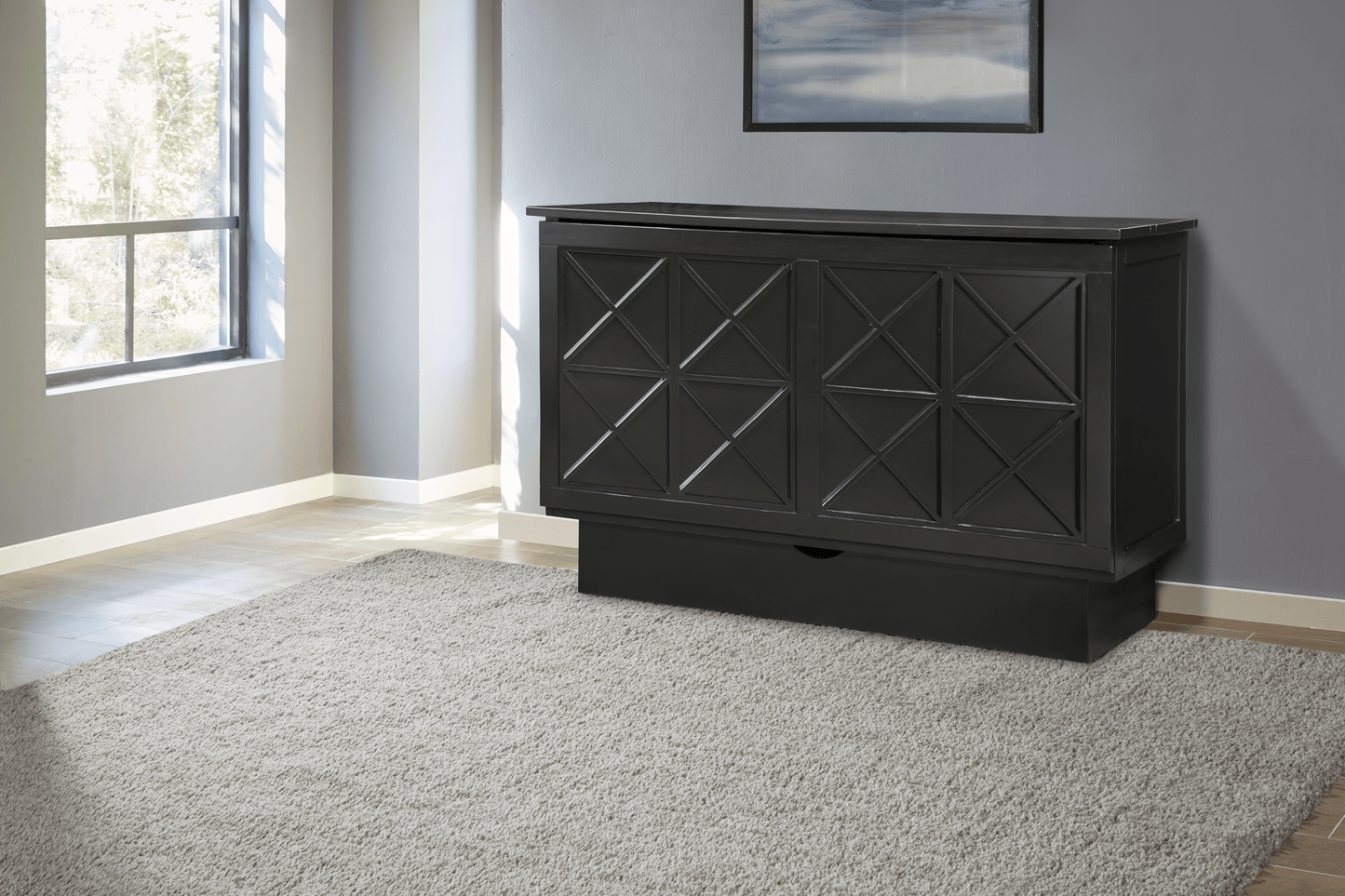 Creden-ZzZ Essex Queen Black Murphy Cabinet Bed