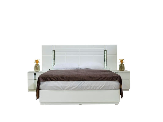 Sienna Bed with Headboard (White)