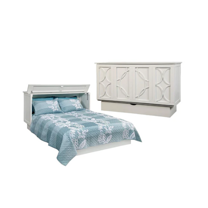 Creden-ZzZ Brussels White Queen Murphy Cabinet Bed