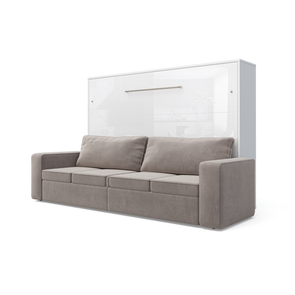 Horizontal Murphy bed INVENTO with a Sofa, European Queen