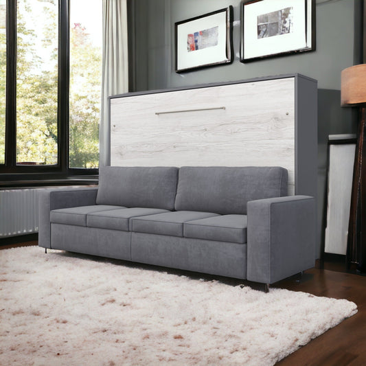 Horizontal Murphy bed INVENTO with a Sofa, European Queen