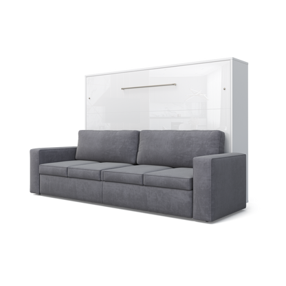 Horizontal Murphy bed INVENTO with a Sofa, European Queen