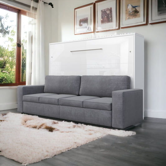 Horizontal Murphy bed INVENTO with a Sofa, European Queen