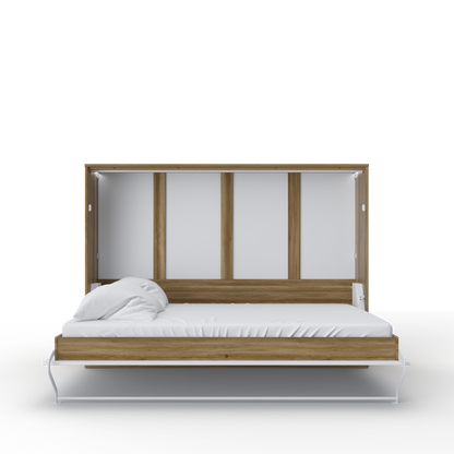 Horizontal European FULL XL Murphy bed with mattress and LED included Invento