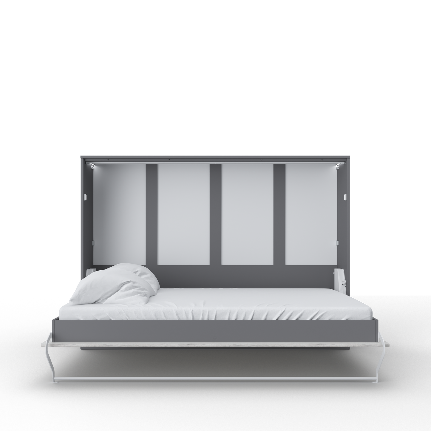 Horizontal European FULL XL Murphy bed with mattress and LED included Invento