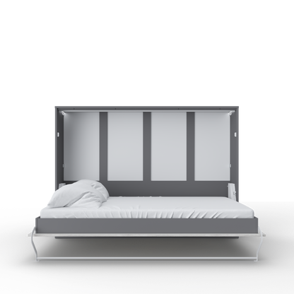 Horizontal European FULL XL Murphy bed with mattress and LED included Invento