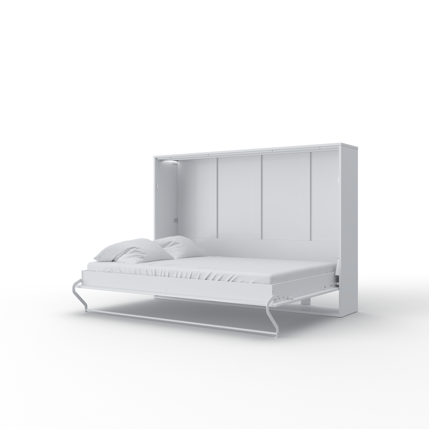 Horizontal European FULL XL Murphy bed with mattress and LED included Invento