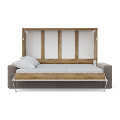 Horizontal Murphy bed INVENTO with a Sofa, European Queen