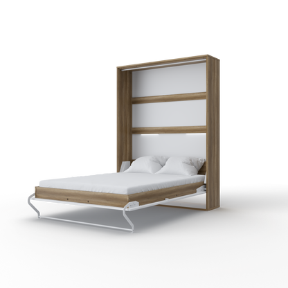 Vertical Murphy bed Invento European FULL XL with mattress and LED included