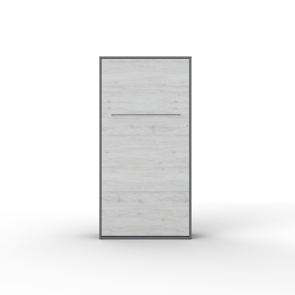 Vertical European TWIN size Murphy bed INVENTO with mattress, LED included
