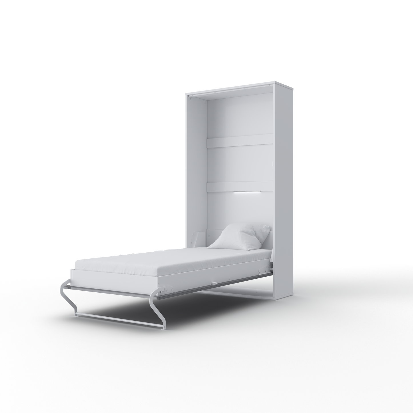 Vertical European TWIN size Murphy bed INVENTO with mattress, LED included