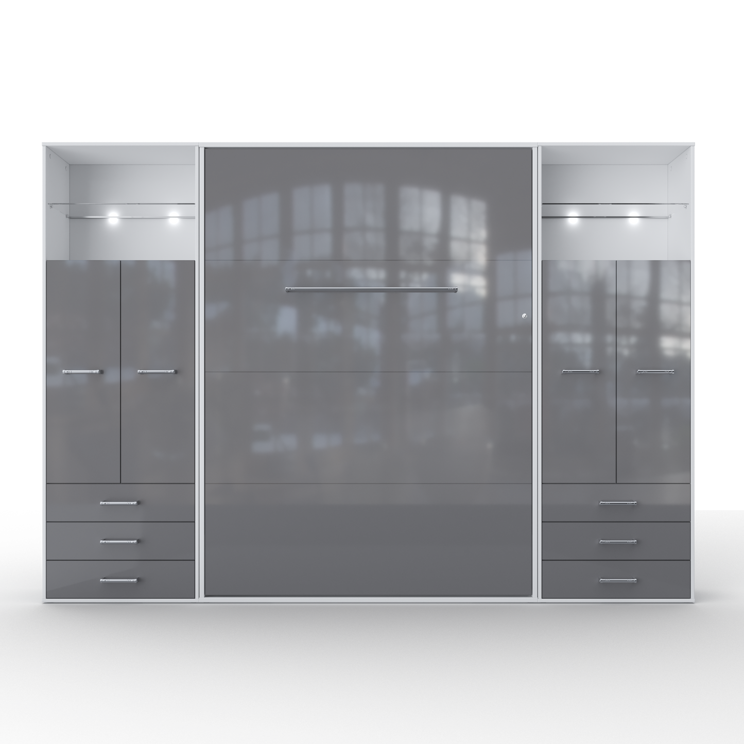 Vertical Murphy Bed Invento. European Queen + 2 cabinets