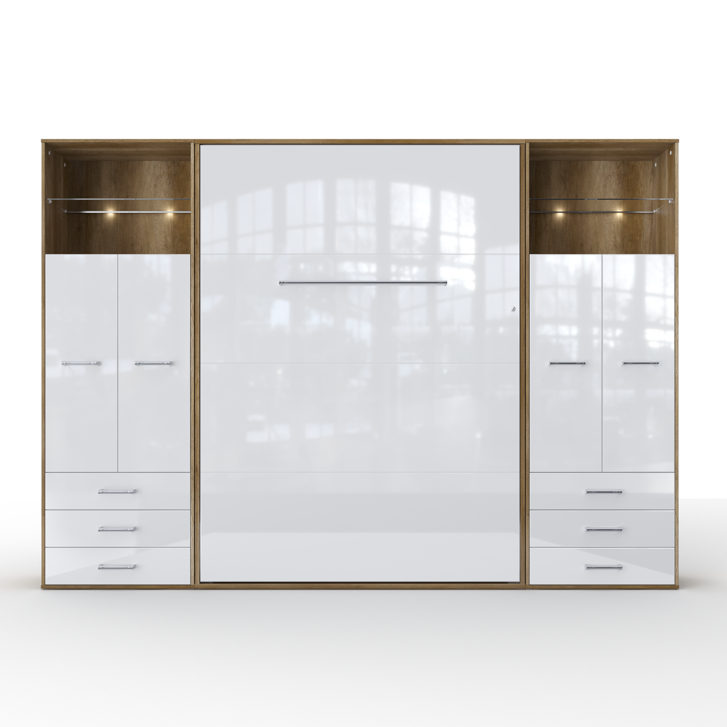 Vertical Murphy Bed Invento. European Queen + 2 cabinets