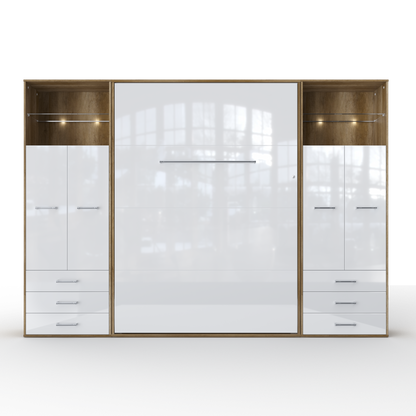 Vertical Murphy Bed Invento , European Full XL with 2 cabinets