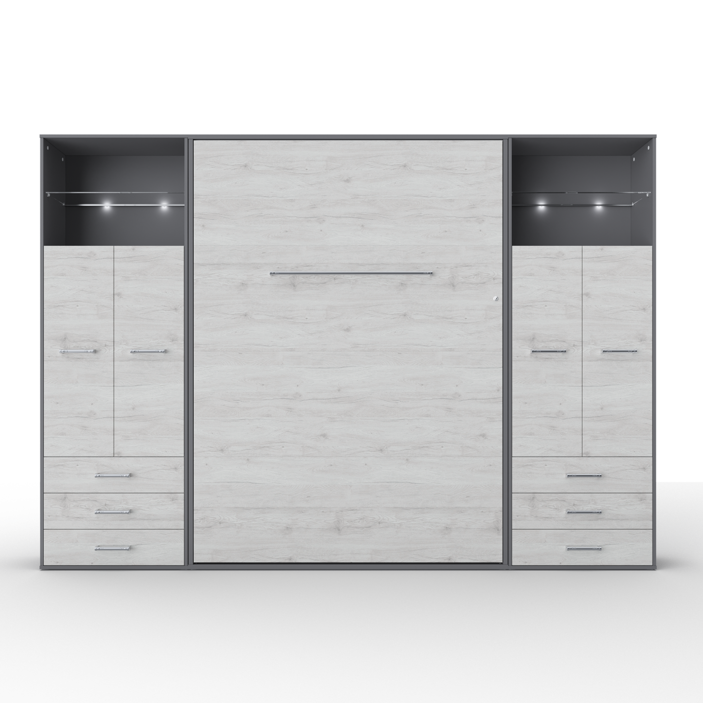 Vertical Murphy Bed Invento. European Queen + 2 cabinets