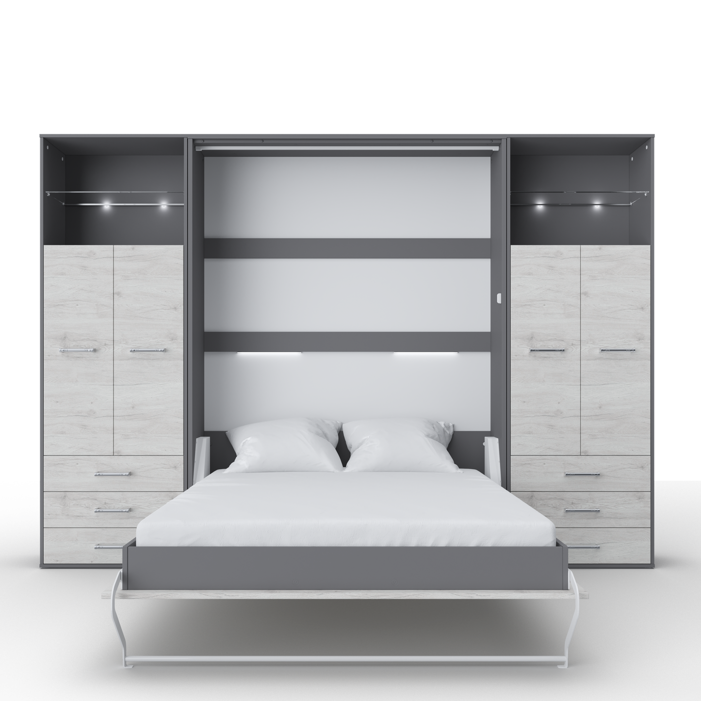 Vertical Murphy Bed Invento. European Queen + 2 cabinets