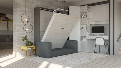 European Queen Vertical Murphy Bed INVENTO with a Sofa